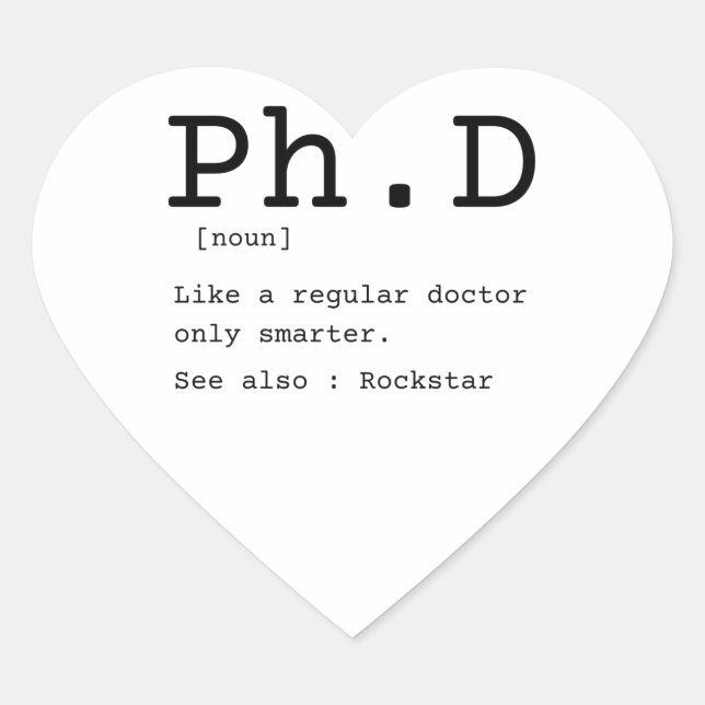 Philosophie der Doktorarbeit Doktorarbeit Herz-Aufkleber (Vorderseite)