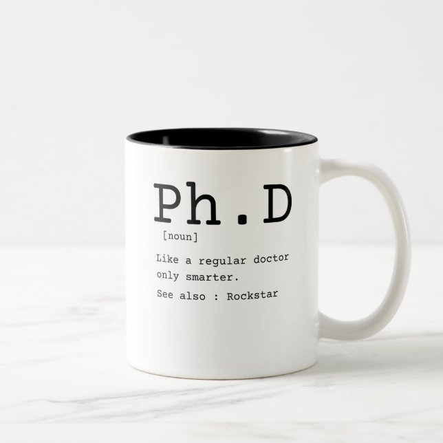 Philosophie der Doktorarbeit Doktorarbeit Zweifarbige Tasse (Rechts)