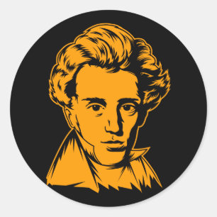 Philosophie-Existenzialist portra Soren Runder Aufkleber