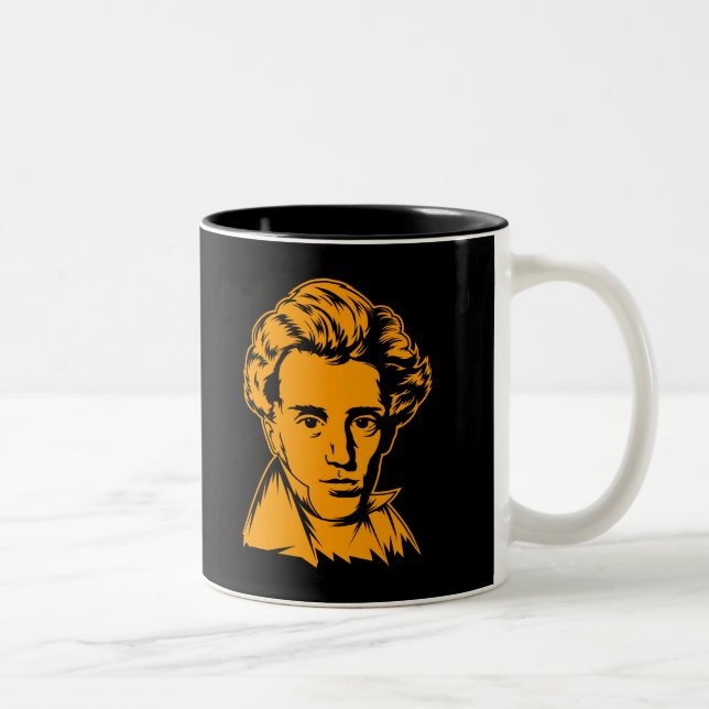 Philosophie-Existenzialist portra Soren Zweifarbige Tasse (Rechts)