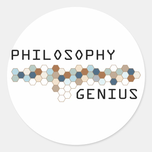 Philosophie Genius Runder Aufkleber (Vorderseite)