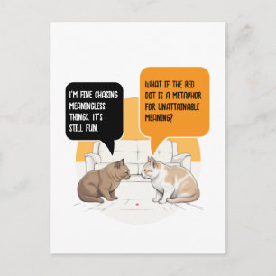 Philosophie-Katze Roter Punkt Existenzialistischer Postkarte