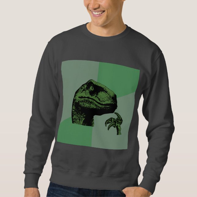 Philosoraptor Dinosaurier-Ratetier Meme Sweatshirt (Vorderseite)