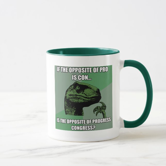 Philosoraptor Fortschritt gegen Kongreß Tasse (Rechts)