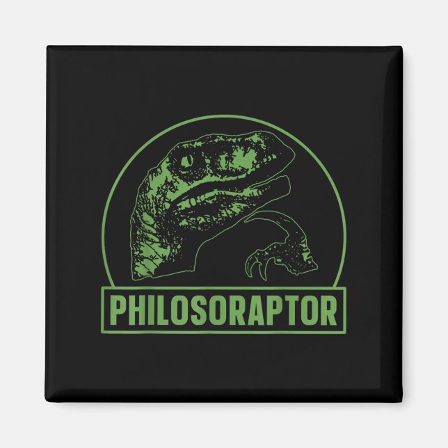 Philosoraptor Funny Philosophy Meme Velociraptor D Magnet (Vorne)