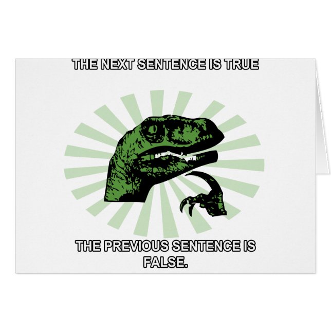 Philosoraptor wahr und falsch (Vorderseite (Horizontal))