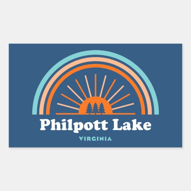 Philpott Lake Virginia Rainbow Rechteckiger Aufkleber (Vorderseite)