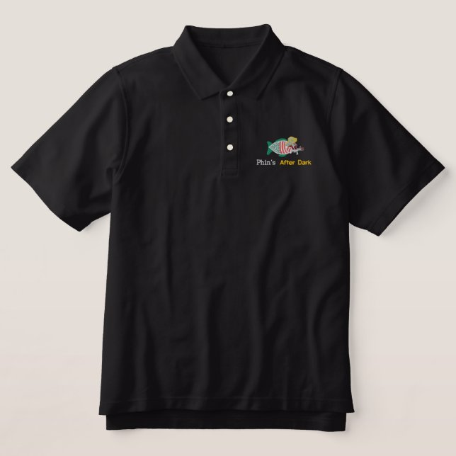 Phin's After Dark Black Men Polo (Design Vorderseite)