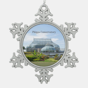 Phipps Conservatory- Zinnschneeflocke Schneeflocken Zinn-Ornament