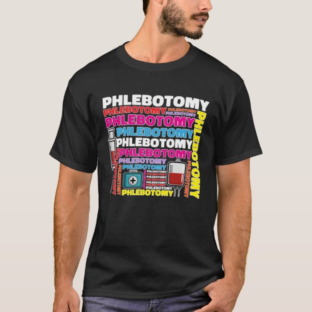 Phlebotomie Blutabnehmer Techniker Blut Techniker T-Shirt (Vorderseite)