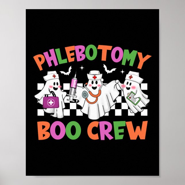 Phlebotomie Boo Crew Phlebotomist Halloween Kostüm Poster (Vorne)