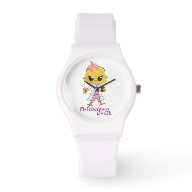 Phlebotomie Chick Watch White Armbanduhr (Vorderseite)