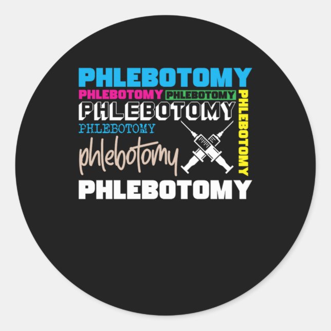 Phlebotomie Phlehotomist Blutspritze Nurse Geschen Runder Aufkleber (Vorderseite)
