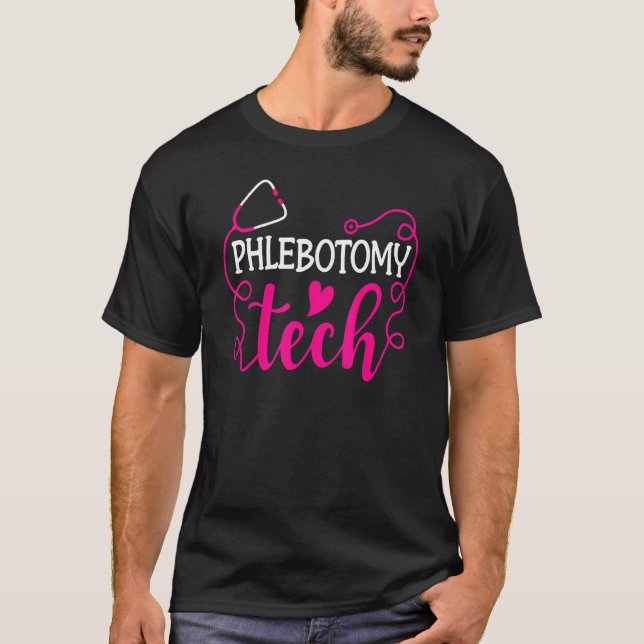 Phlebotomie Stethoscope Niedlich Phlebotomist Men  T-Shirt (Vorderseite)