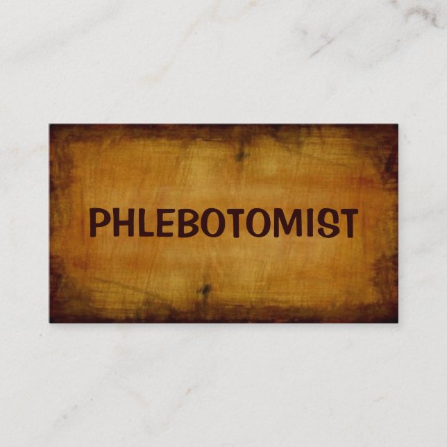 Phlebotomist Antiquitätenkarte Visitenkarte (Vorderseite)