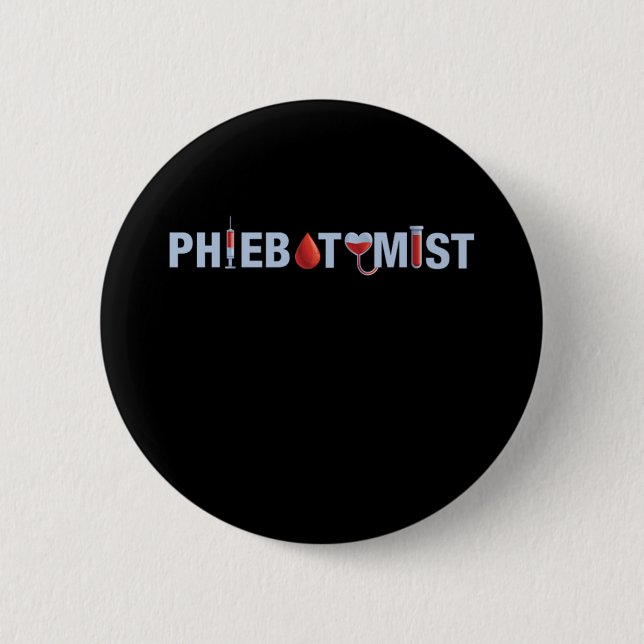 Phlebotomist Blutkörperchen Phlebotomie Spritze Ar Button (Vorderseite)
