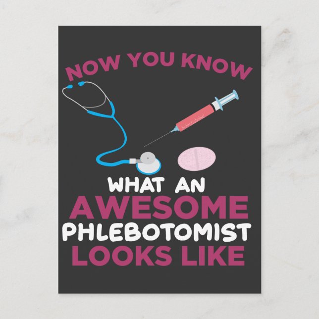 Phlebotomist Blutvenpunktion Vene Phlebotomie Postkarte (Vorderseite)