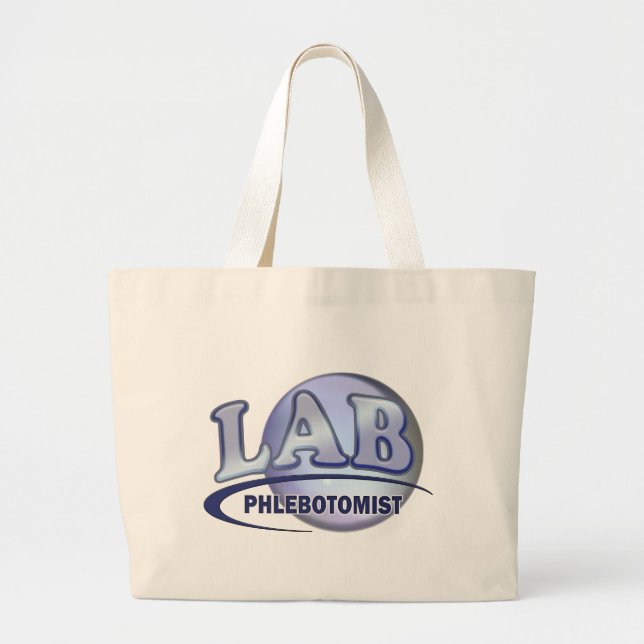 PHLEBOTOMIST Fun Blue LOGO Jumbo Stoffbeutel (Vorne)