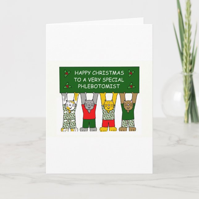 Phlebotomist glückliches Weihnachten, Feiertagskarte (Vorderseite)