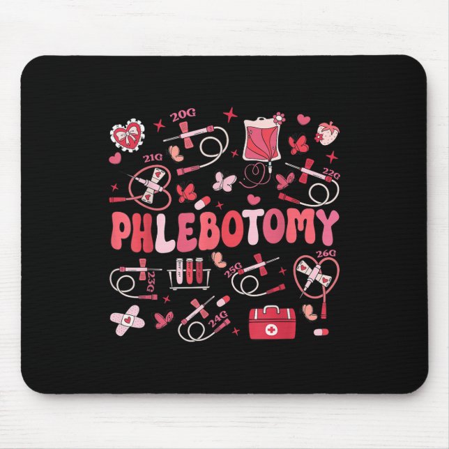 Phlebotomist Herz Phlebotomy Nurse Tech Gift Vale Mousepad (Vorne)