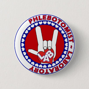 PHLEBOTOMIST LIEBE-LOGO LABAORTORY BUTTON