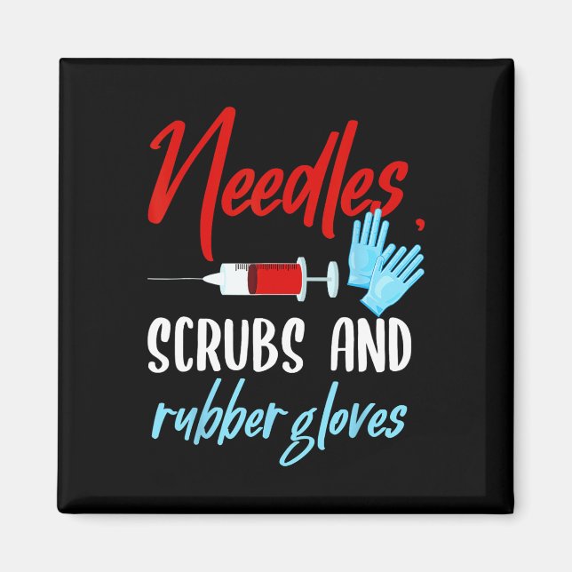 Phlebotomist Needles Scrubs Gloves Phlebotomie Tec Magnet (Vorne)