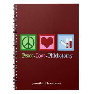 Phlebotomist Peace Liebe Phlebotomy Office Custom Notizblock
