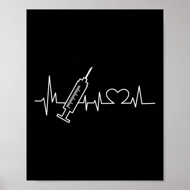 Phlebotomist Phlebotomist Phlebotomist Heartbeat Poster (Vorne)
