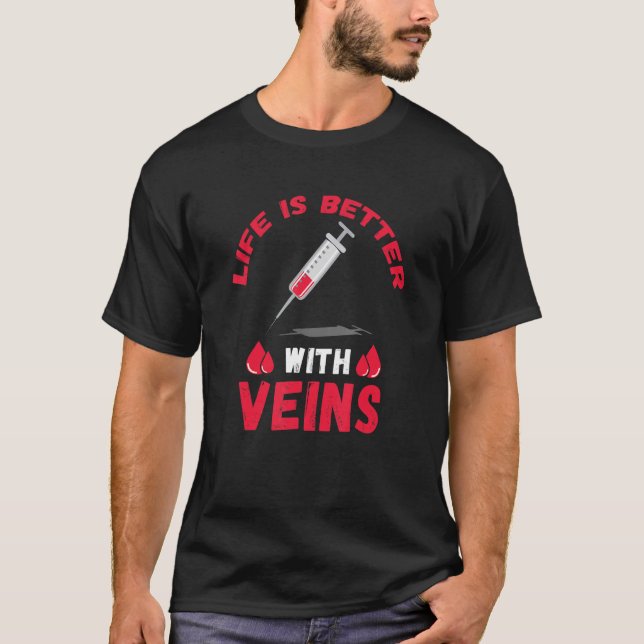Phlebotomist Phlebotomy Doctor Syringe Blut T-Shirt (Vorderseite)