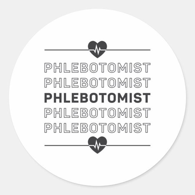 Phlebotomist Phlebotomy Medical Nurse Doctor Gift Runder Aufkleber (Vorderseite)
