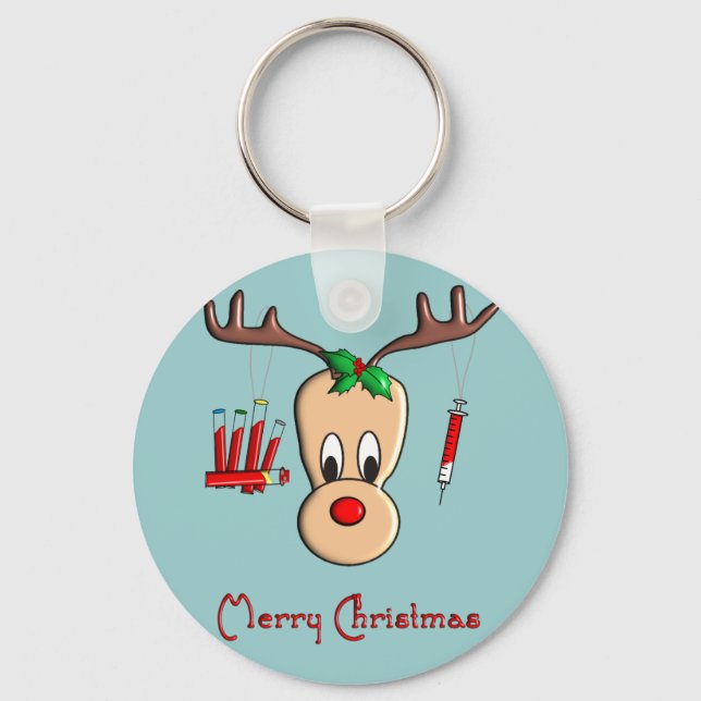 Phlebotomist Reindeer Weihnachtsgeschenke Schlüsselanhänger (Vorderseite)