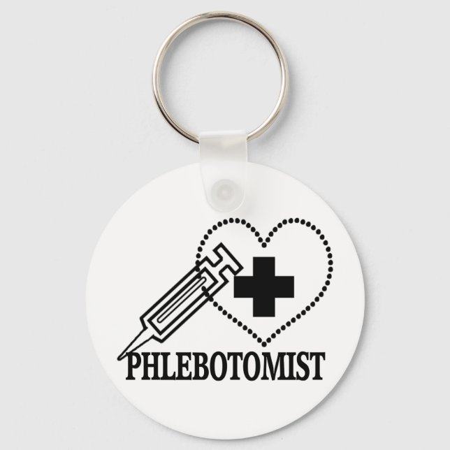 PHLEBOTOMIST - SYRINGE HEART MEDICAL SCHLÜSSELANHÄNGER (Vorderseite)