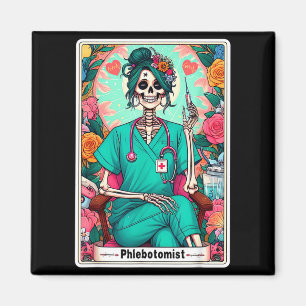 Phlebotomist-Tarotkarte Skelett Phlebotomie-Techni Magnet