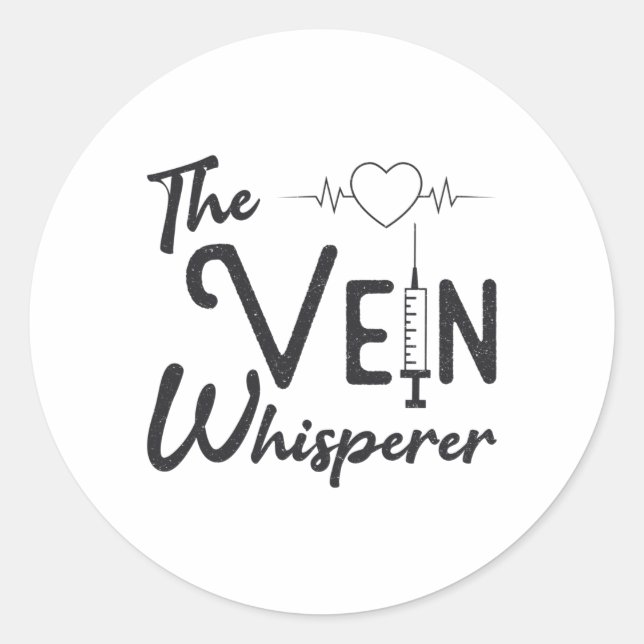 Phlebotomist The Vein Whisperer Nurse Phlebotomie Runder Aufkleber (Vorderseite)