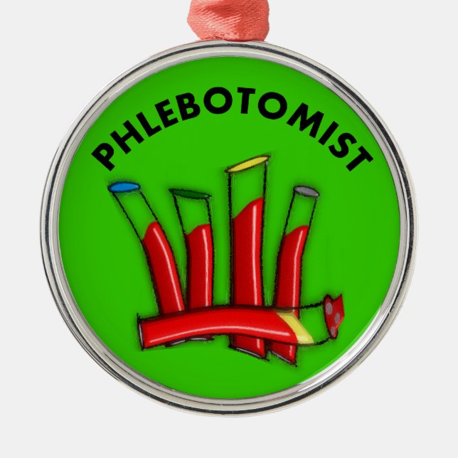 Phlebotomist Verzierungs-künstlerische Silbernes Ornament (Vorne)