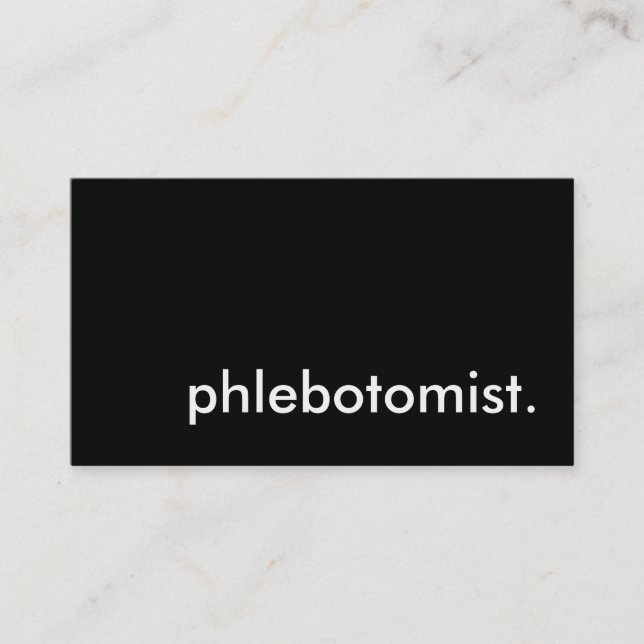 Phlebotomist. Visitenkarte (Vorderseite)