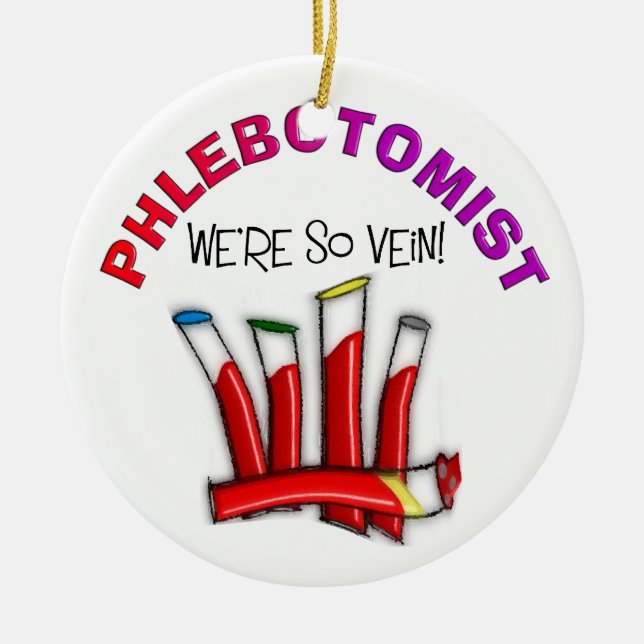 Phlebotomist Weihnachtsverzierung Keramik Ornament (Vorne)