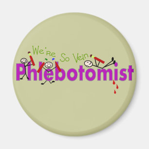 Phlebotomist "Wir sind so Vene" klemmt Menschen Magnet