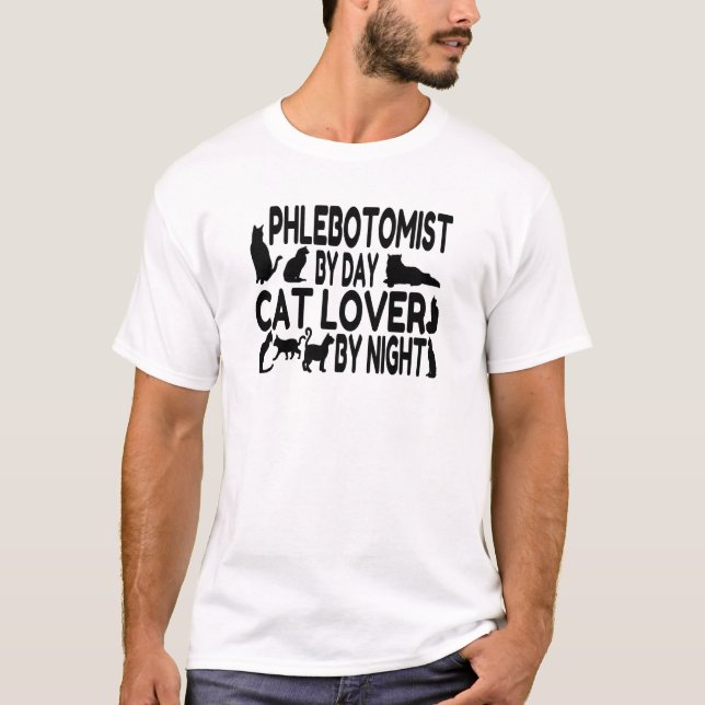 Phlebotomistin Cat Lover T-Shirt (Vorderseite)
