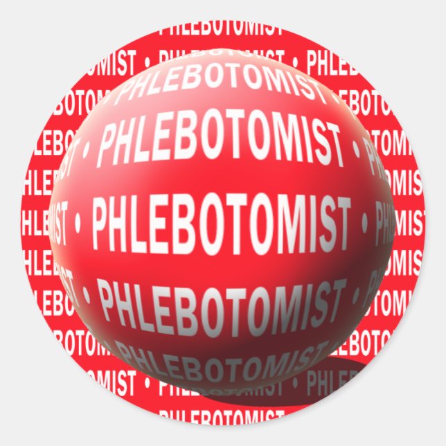 PHLEBOTOMISTISCHE SPHERENBLUTFALL RUNDER AUFKLEBER (Vorderseite)