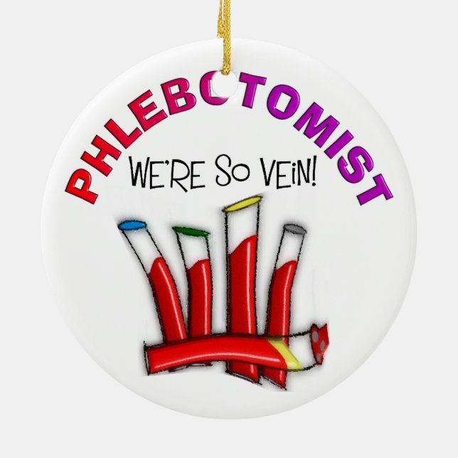 Phlebotomistische Weihnachtsdekoration Keramik Ornament (Hinten)