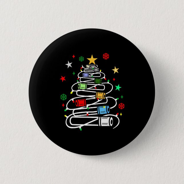 Phlebotomy Blood Tube Christmas Tree Phlebotomist  Button (Vorderseite)