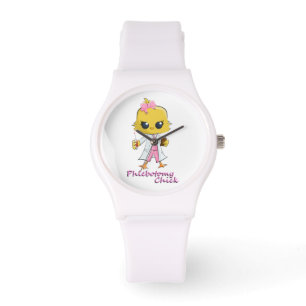 Phlebotomy-Küken-Uhr-Weiß Armbanduhr