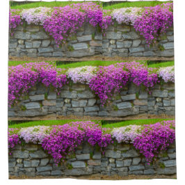 Phlox hat auf Steinen gepackt Duschvorhang