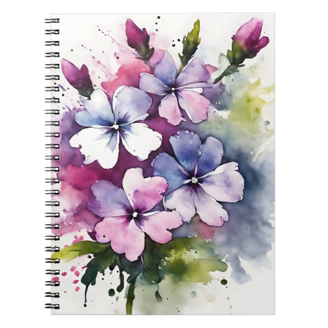 Phlox - Watercolor flowers Notizblock (Vorderseite)