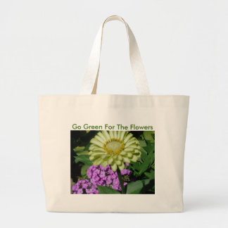 Phlox&Zinnia, gehen Grün für die Blumen Jumbo Stoffbeutel
