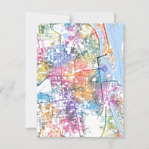 Phnom Penh Kambodscha - Stadtkarte Postkarte