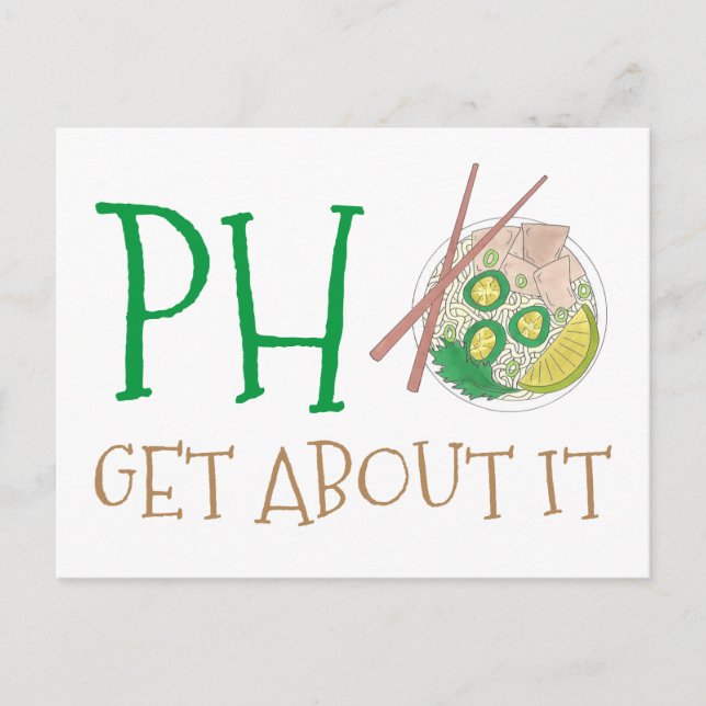 Pho-Get (Vergessen) über es vietnamesische Nudelsu Postkarte (Vorderseite)