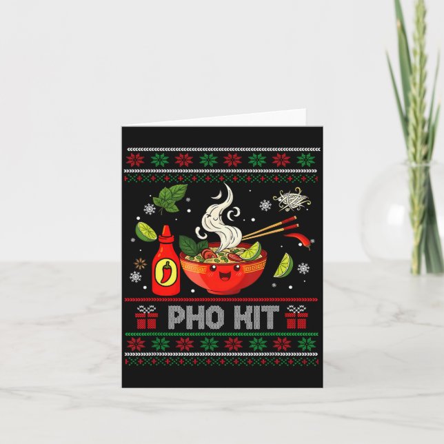 Pho Kit Apparel Ugly Xmas Pajamas Matching Family  Karte (Vorderseite)