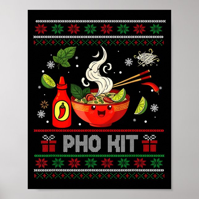 Pho Kit Apparel Ugly Xmas Pajamas Matching Family  Poster (Vorne)